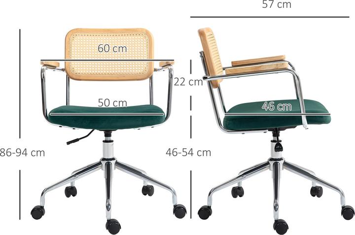 Produktbild Homcom Bürostuhl Polyester, Stahl Grün