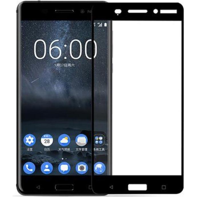 Tellur Tempered Glass full cover for Nokia 6 black (1 Stück, Nokia 6), Smartphone Schutzfolie, Schwarz