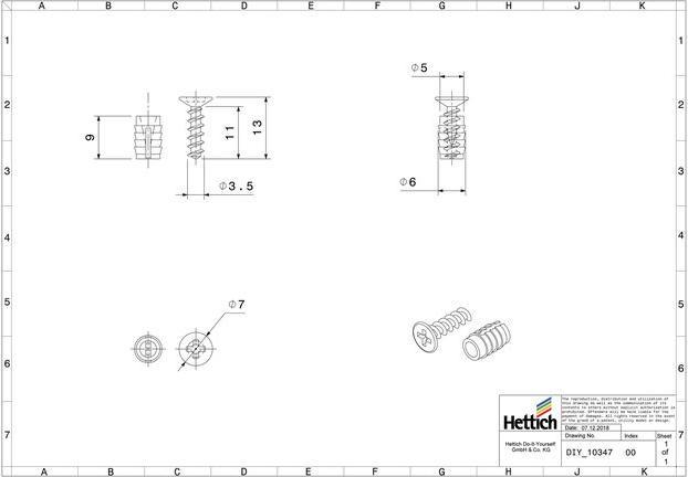 Actual product image Hettich Expanding sleeve (40 pcs.)