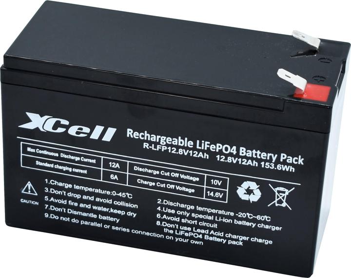 Produktbild XCell LiFePO4-Akku LFP1212S, 12 V, 12 Ah, schmale Version (12 V, 12 Ah)