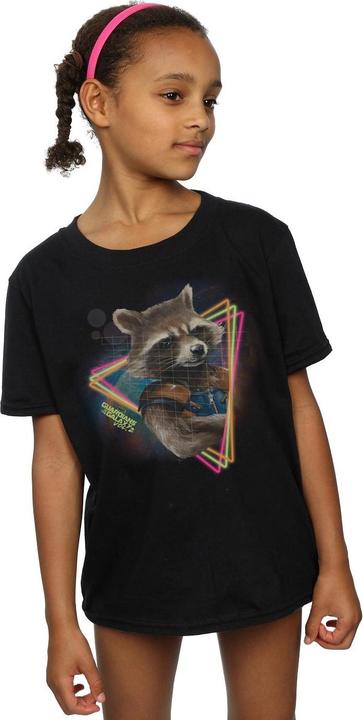 Actual product image Guardians of the Galaxy Girls Rocket Raccoon Neon Cotton T-Shirt (152, 158)