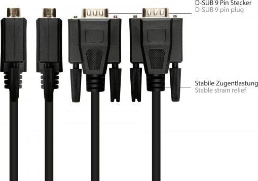 Actual product image Good Connections GC 4945-MF Adapter cable RJ45 socket> D-Sub 9-pin. plug black 0.1 (0.10 m)