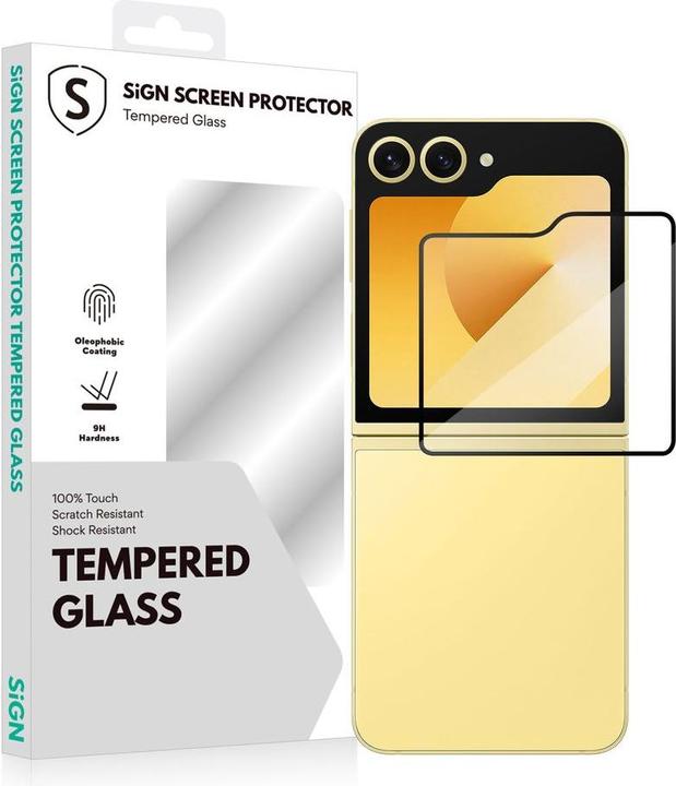 SIGN Full Coverage Tempered Glass Screen Protector for Samsung Galaxy Z Flip 6 (Samsung Galaxy Z Flip6)