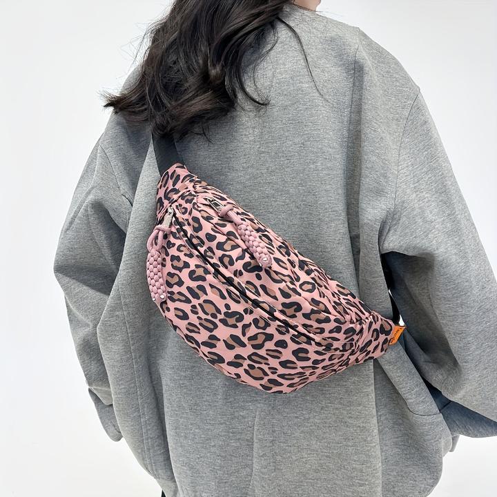 Produktbild Only-Bags.Store Mode Leopard Print Chest Bag, vielseitig Kontrast Farbe Casual Waist Pack, multifunktionale
