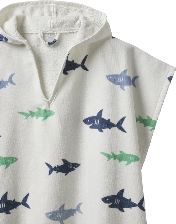 Produktbild Vertbaudet Kinder Badeponcho HAIE mit Recycling-Baumwolle, personalisierbar (128)