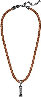 Police Shelf - Elegant leather necklace for men Barrell PEAGN0035002 (Edelstahl)