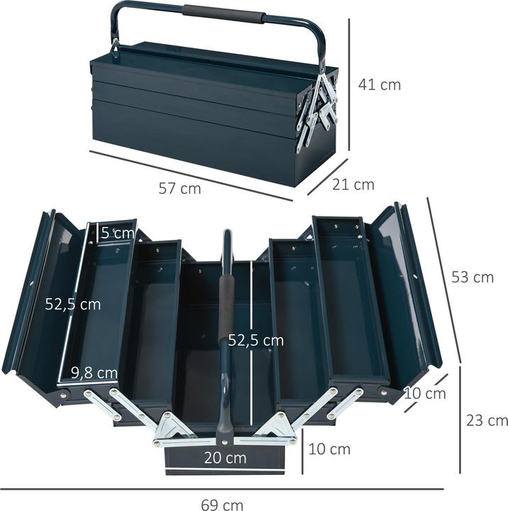 Actual product image Durhand Toolbox 5 compartment design (1 Piece)