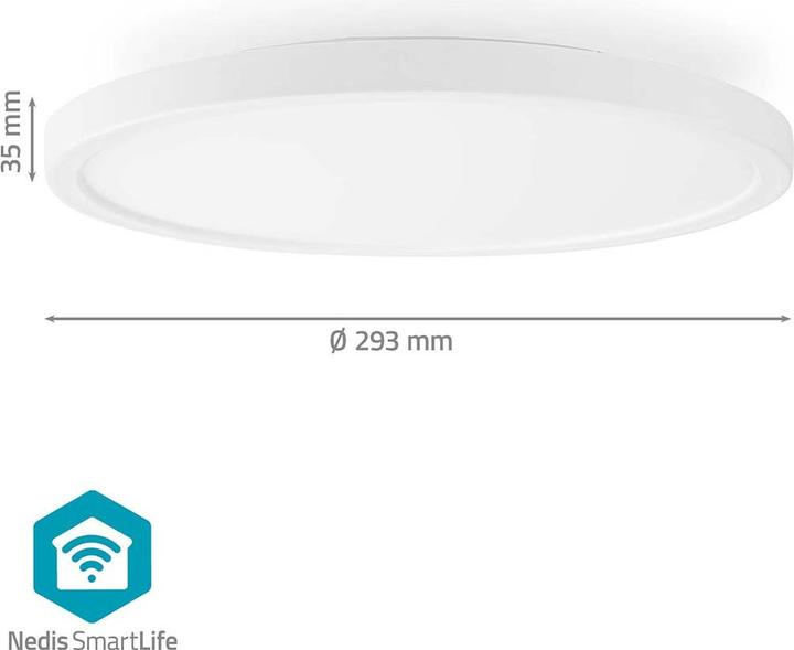 Image du produit Nedis SmartLife Plafonnier | Rond | 29 x 29 cm | Blanc chaud à blanc froid | Pleine couleur (RGB) | 1800 (1800 lm, E27)