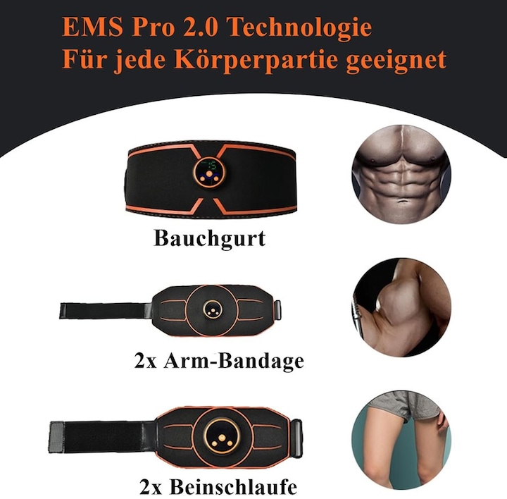 Produktbild Gym Universe EMS Pro 2.0 full Set Bauch Arme Beine