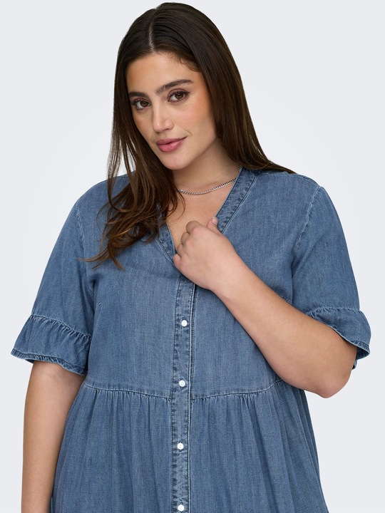 Immagine prodotto Only Abito corto in denim con scollo a V e maniche a campana (46)