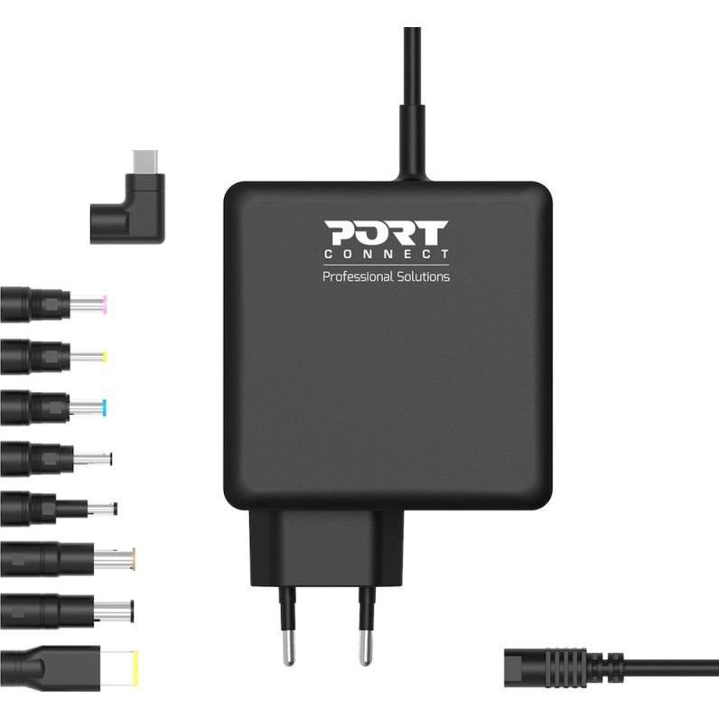 Port Designs Power Supply universelle 90W (90 W), Notebook Netzteil, Schwarz