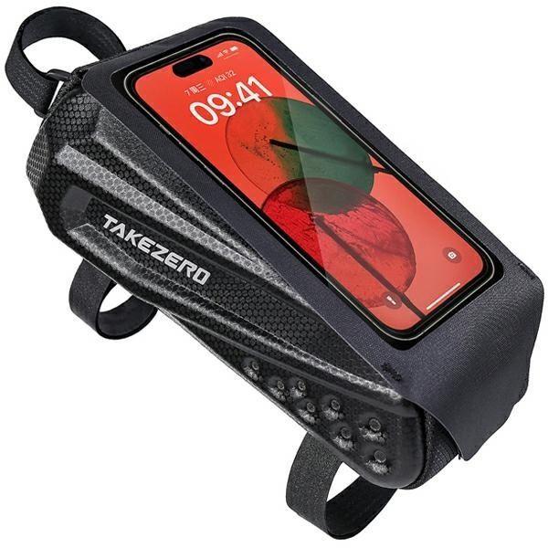TakeZero Etui/uchwyt rowerowy TZ06 sakwa na ramę czarny/nero, Supporto per smartphone, Nero