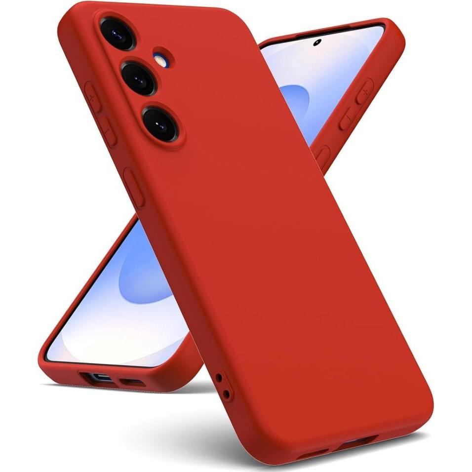 Screenguard Liquid Silicone Case Hülle (Samsung Galaxy S25), Smartphone Hülle, Rot