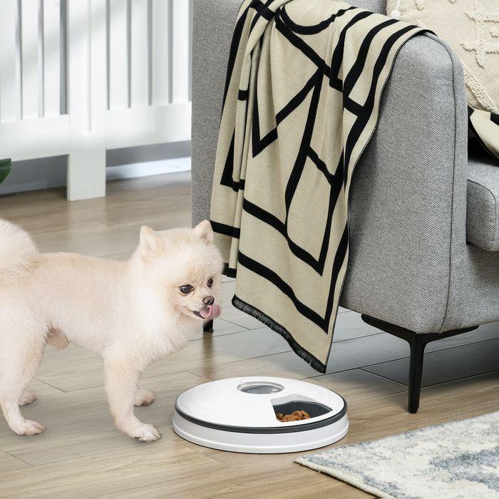 Immagine prodotto Swisshandel24 Mangiatoia automatica a 6 scomparti per cani gatti distributore automatico di cibo programmabile a (0.13 l)