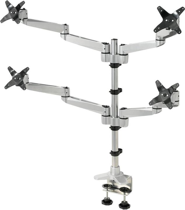 Produktbild SpeaKa Professional SuperSwivel 4fach Monitorhalter, Tischmontage mit Grommet- und C-Klemme (Tisch, 27", 11 kg)