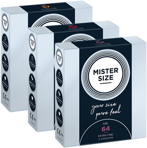 Mister Size Trial pack XL" (57mm, 60mm, 64mm) 3 x 3 condoms to try on and test out (9 pcs.)