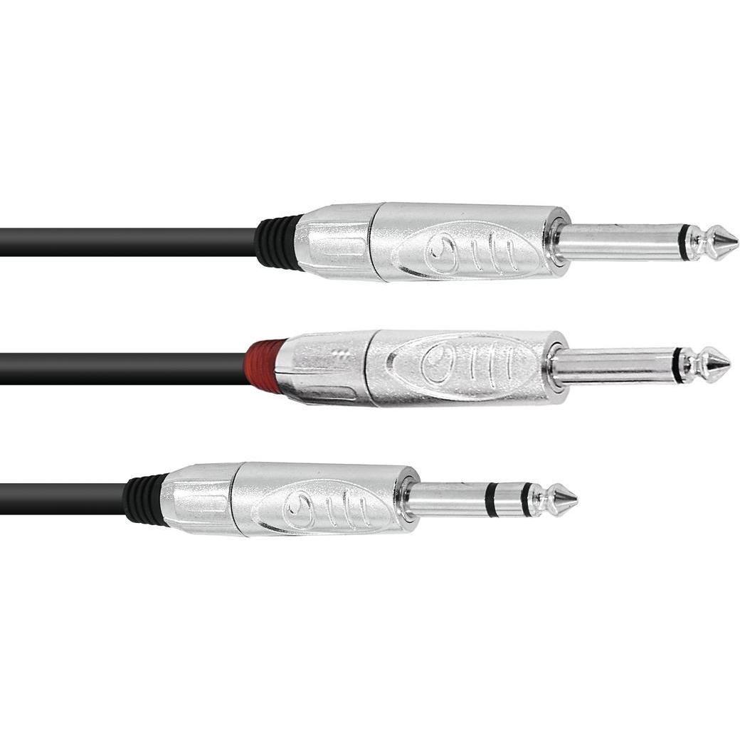 Omnitronic Adapterkabel Klinke/2xKlinke 3m (3 m), Audio Kabel