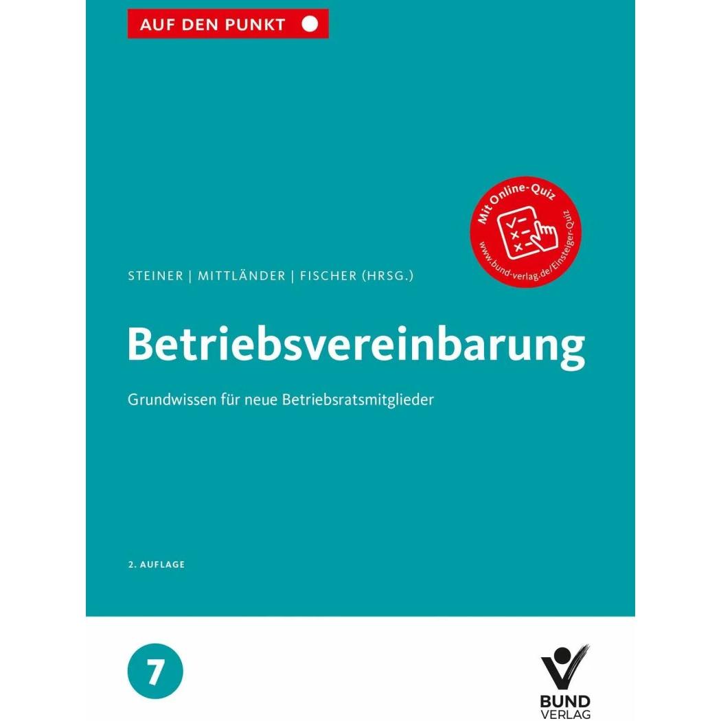 Betriebsvereinbarung, Fachbücher von Erika Fischer, Silvia Mittländer, Regina Steiner