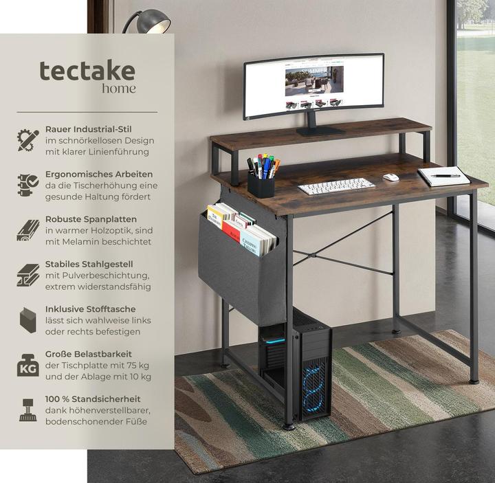 Image du produit tectake Bureau (80 x 55 x 90 cm)