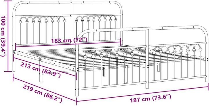 Image du produit vidaXL Bettgestell (183 x 213 cm)