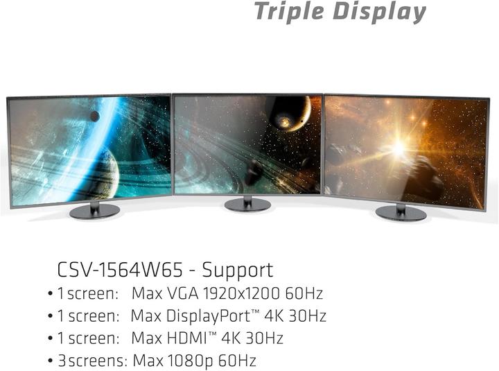 Actual product image Club 3D Triple Display Dynamic (Docking port (proprietary), 1 portion)