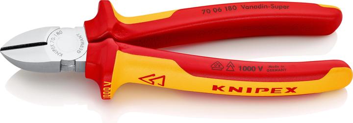 Productafbeelding Knipex Diagonaalscharen DIN ISO 5749 L.180mm VDE met afschuining verchroomd 2comp. hulzen (180 mm)