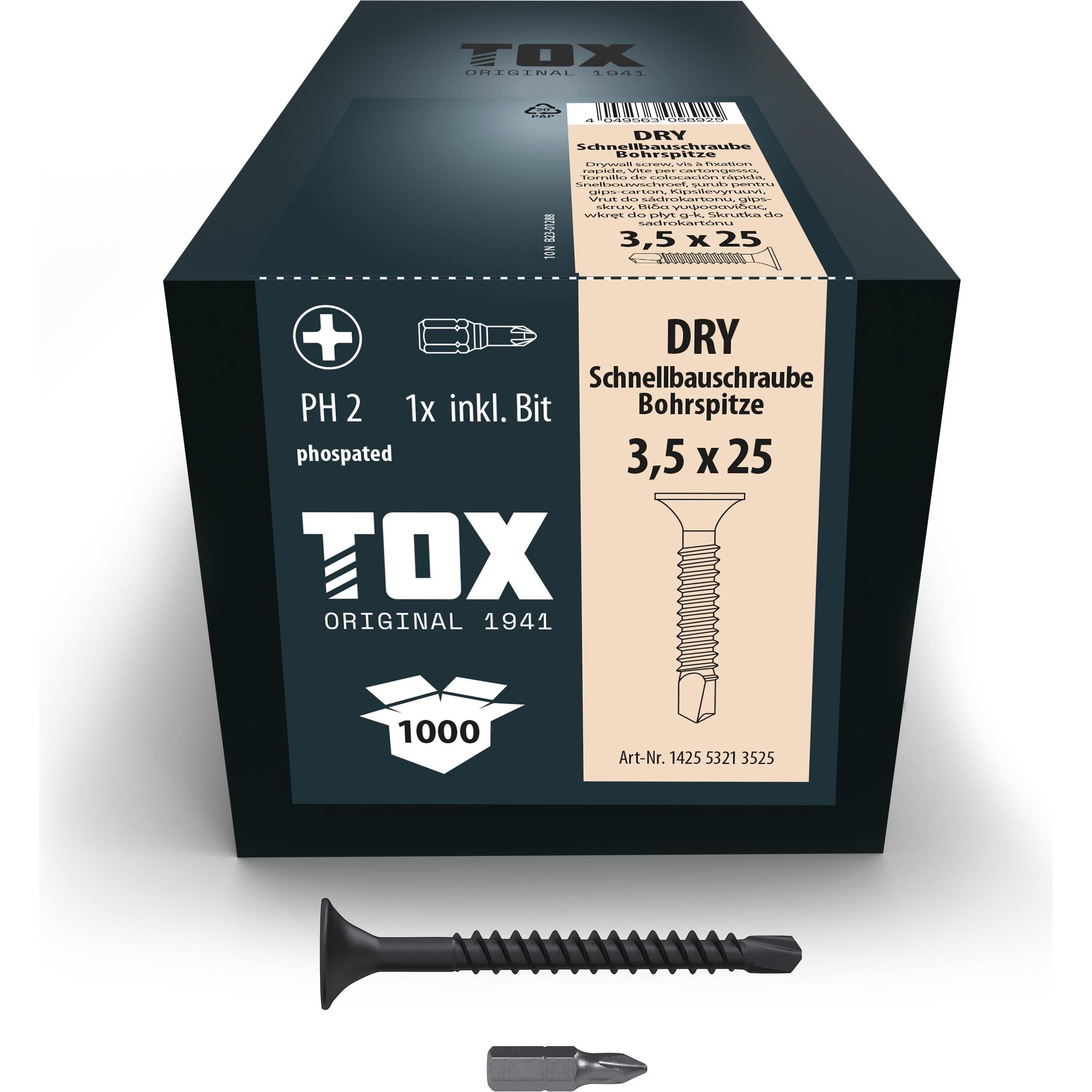 Tox, Schrauben, DRY 3,5 x 25 BS (1.000 Stk.) (1000 Schrauben pro Stück)
