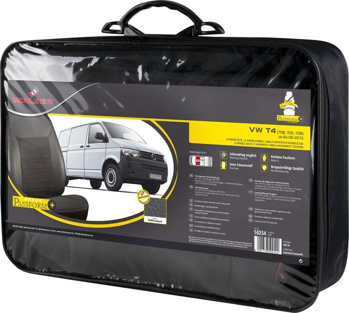 Actual product image Walser Premium car seat cover for VW T4 1990-2004, 2 single seat covers front