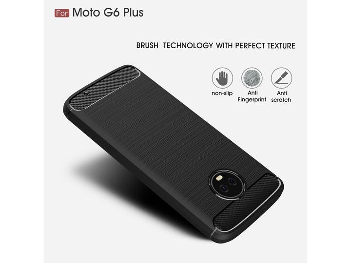 Actual product image Screenguard Motorola Moto G6 Plus Cover Carbon Brushed Soft TPU (Motorola Moto G6 Plus)
