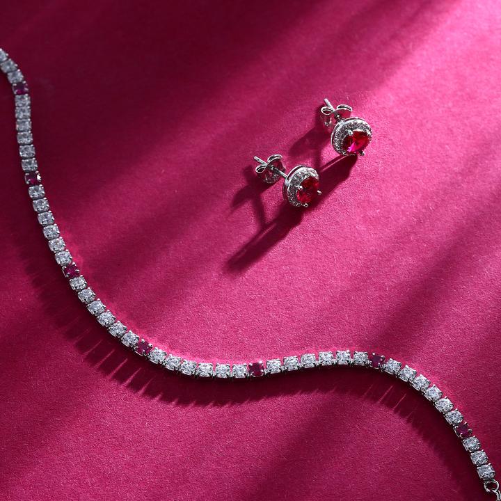 Produktbild La Petite Story Elegant Jewelry Set With Zircons Kit Lps20awv01 - Bracelet And Earrings (Silber 925)