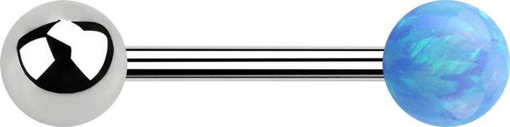 Immagine prodotto Star Piercing Barbell argento con palla e palla opale azzurra (senza ottone, Acciaio chirurgico 316L)