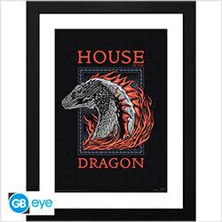 Actual product image GB Eye House of the Dragon Framed Print Cornice Red Dragon