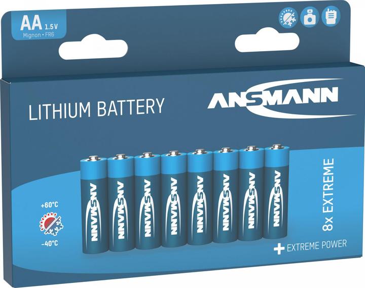 Produktbild Ansmann 4+4 Extreme Lithium AA Mignon LR 6 Big Pack (8 Stk., AA, 2850 mAh)