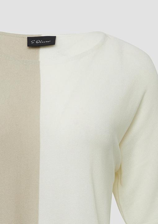 Produktbild s.Oliver Strickpullover Feiner Strickshirt in Colour-Blocking-Optik (36)