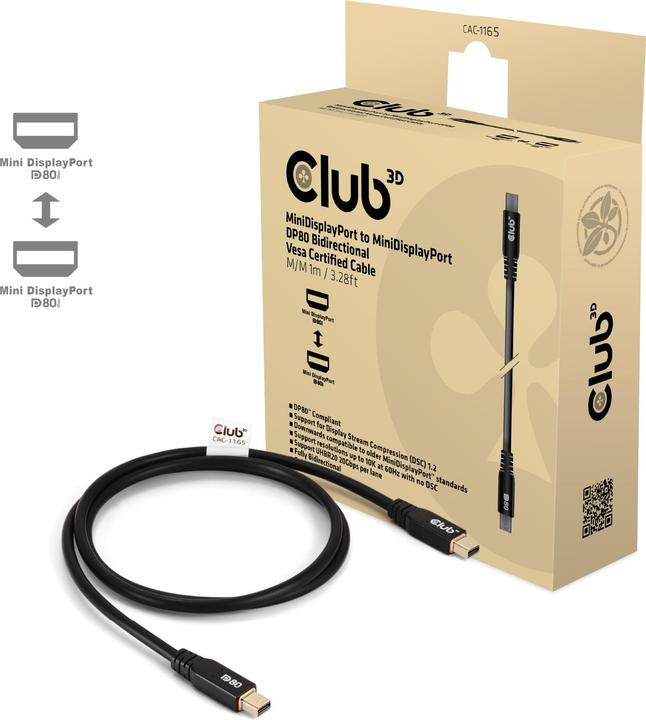 Produktbild Club 3D Club3D Kabel Mini DP <> Mini DisplayPort DP80 1m St/St retail (1 m)