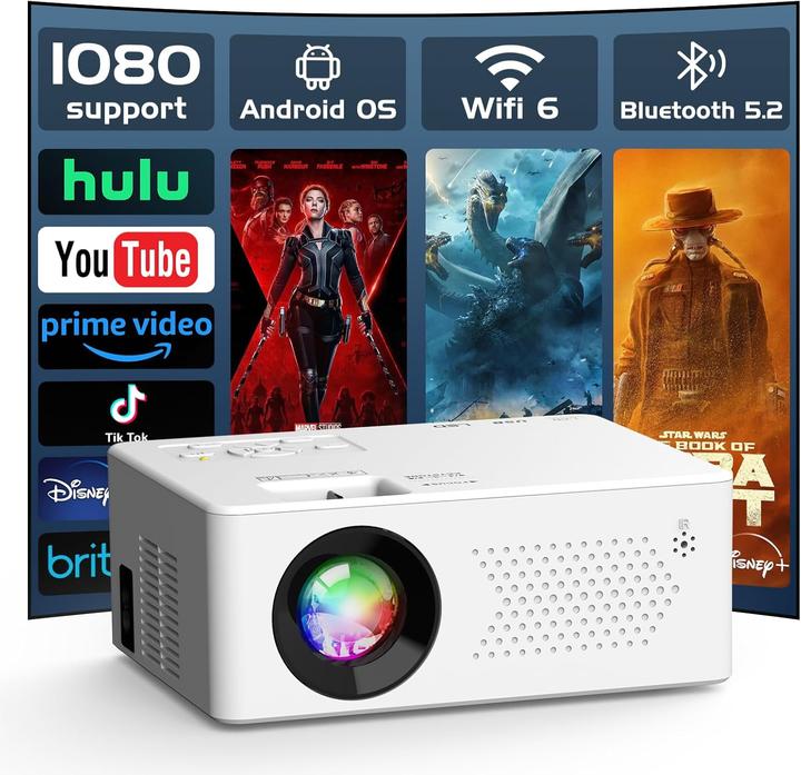 Immagine prodotto Akatuo Smart Bluetooth Projektor mit Android OS (Full HD)