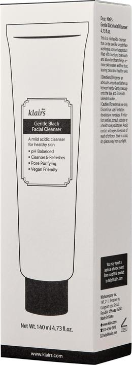 Image du produit Dear Klairs Nettoyant visage noir doux (Lait nettoyant, 140 ml)