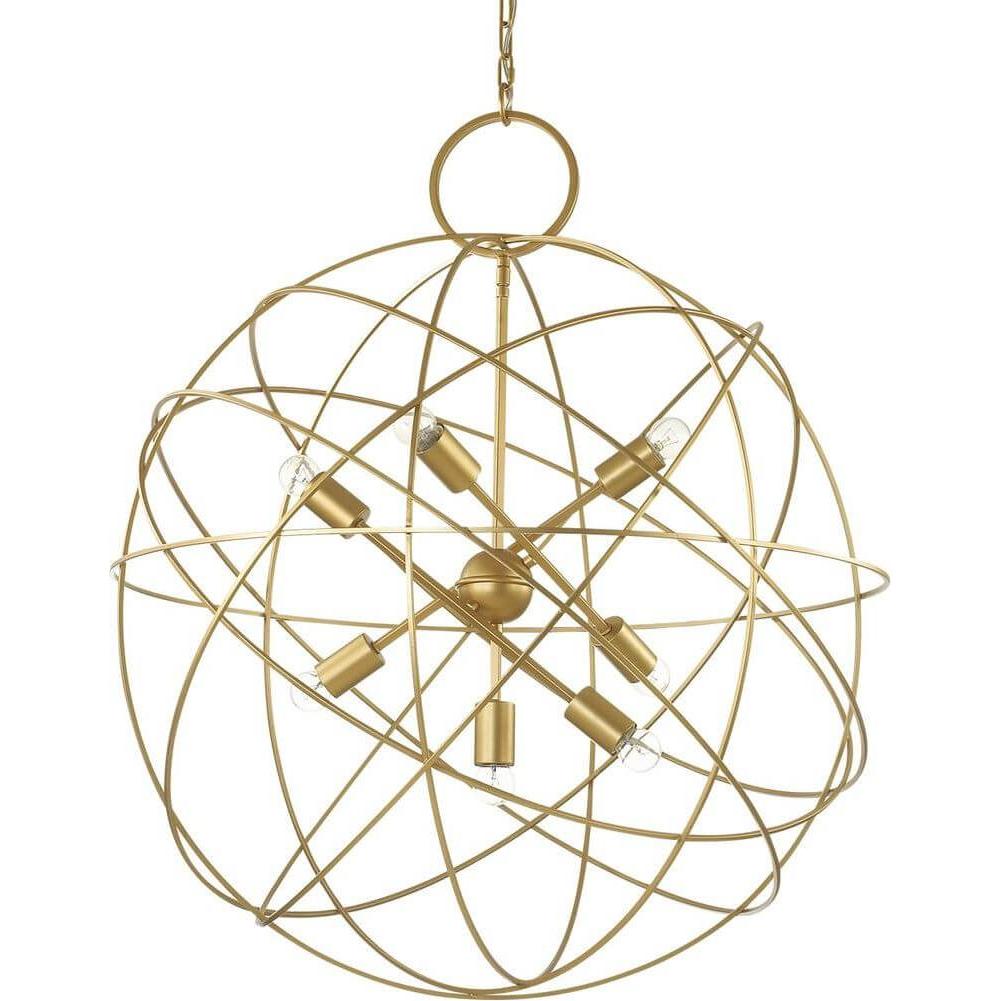 Ideal lux, Pendelleuchte, KONSE Pendelleuchte E27 7-fach ⌀800mm dimmbar Gold 156033 (E27)