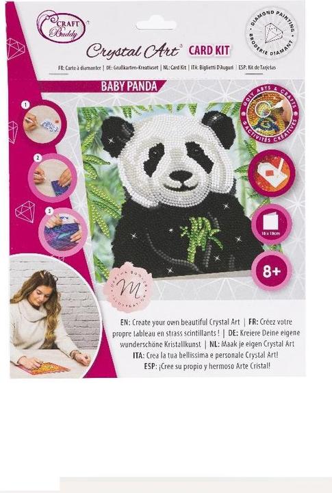 Immagine prodotto Craft Buddy Baby Panda, Biglietto 18x18cm Crystal Art