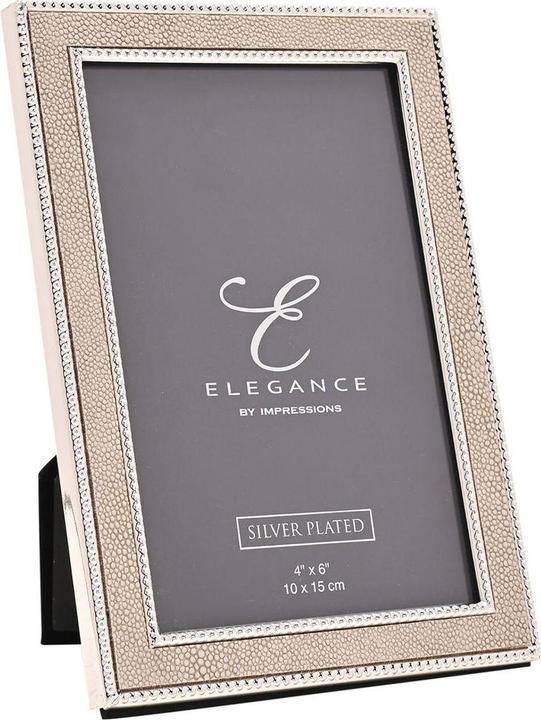 Male Power Elegance Metallbeschichteter Champagner Faux Shagreen Fotorahmen 4 x 6 (4 x 6 cm)