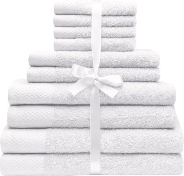 Vedia Frottierwäsche-Set «Uni», 10-teilig, saugfähig und weich (30 x 30 cm, 30 x 50 cm, 50 x 100 cm, 70 x 140 cm)