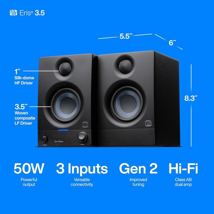 Produktbild PreSonus Eris 3.5 - 2. Gen (Aktiv, Paar, 2x 25 W)