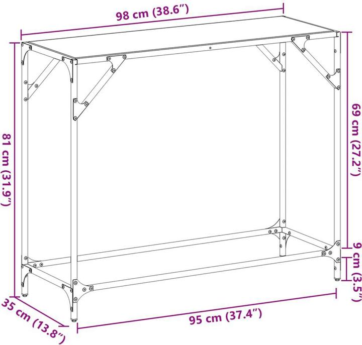 Image du produit vidaXL Konsolentisch (98 x 35 x 81 cm)