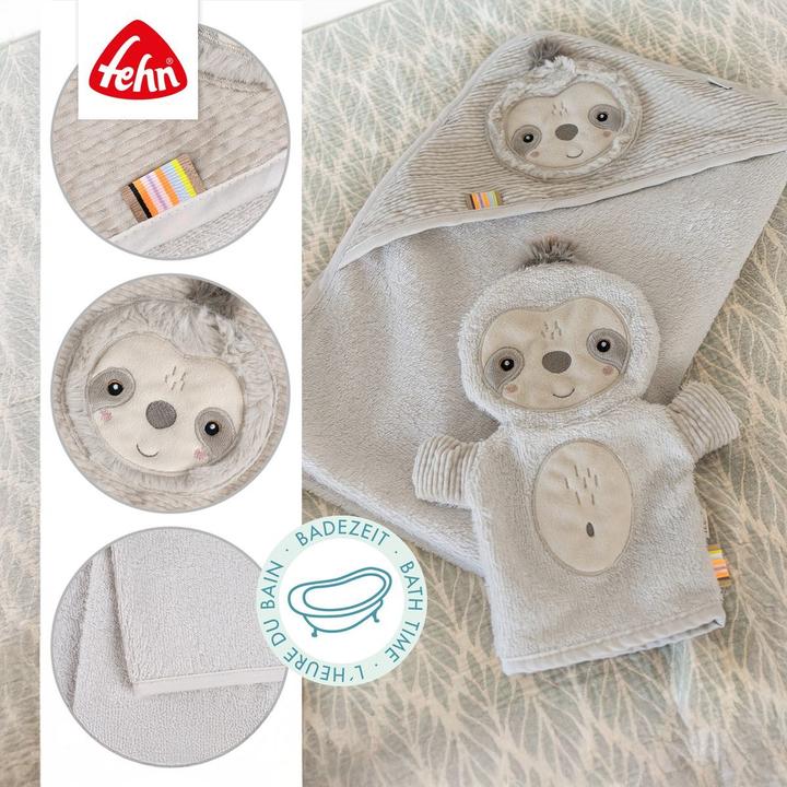 Produktbild Fehn Kapuzenbadetücher & Handtücher 2-tlg. Bade-Set - Kapuzenbadetuch & Waschhandschuh