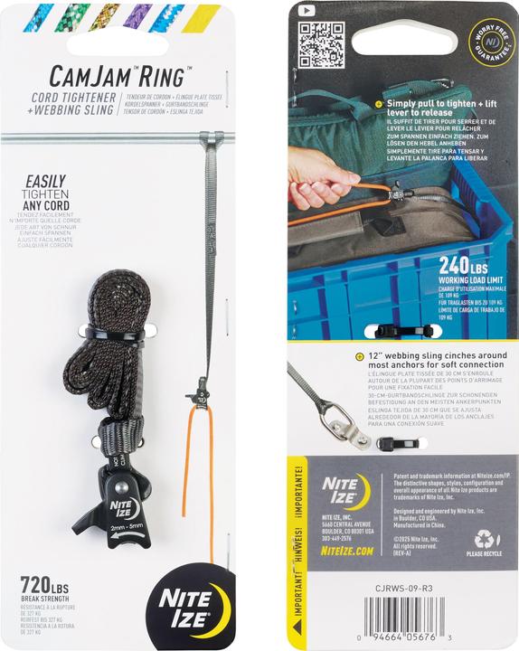 Actual product image Nite Ize CamJam Ring Cord Tightener + Webbing Sling - Small
