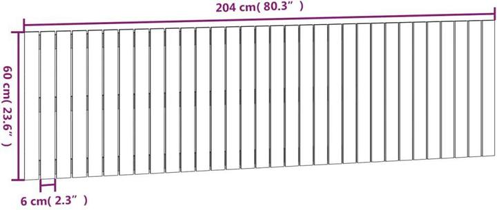 Produktbild vidaXL Wand-Kopfteil (204 x 3 x 60 cm)