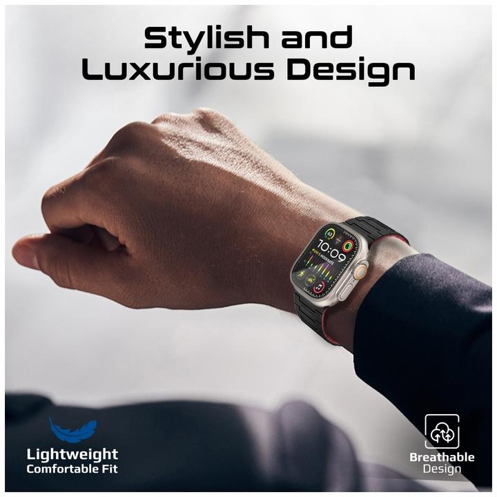 Produktbild ProMate MagBand-MS Black Apple Watch Armband (44 mm, 49 mm, 45 mm, 42 mm, Silikon)
