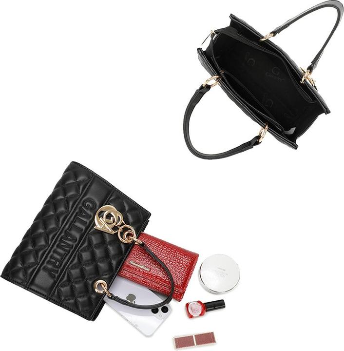 Actual product image Gallantry La Matelassé Shiny faux leather handbag (15 l)
