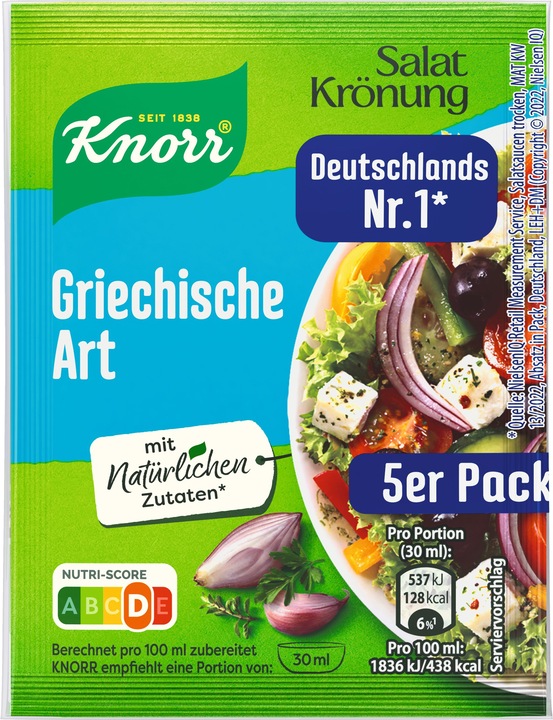Produktbild Knorr Salatkrönung Griechische Art Dressing 5er-Pack ergibt 450 ml (62 g)