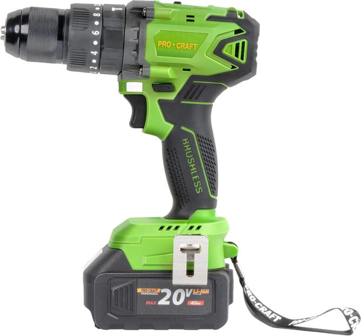 Produktbild Procraft PA18BL Akku Schlagbohrschrauber 20 V 50 Nm Brushless + 2x Akku 4,0 Ah + Ladegerät + Koffer